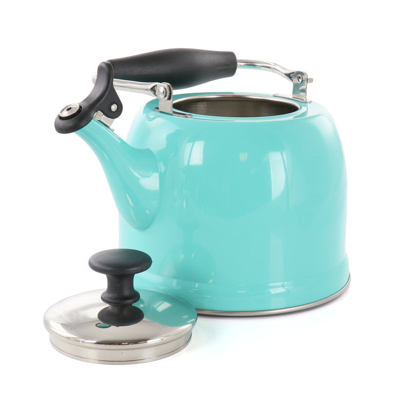 Martha Stewart 2.2 Quarts Stainless Steel Whistling Stovetop Tea Kettle